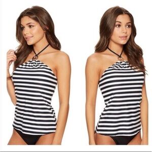 Michael Michael Kors stripe halter swim top